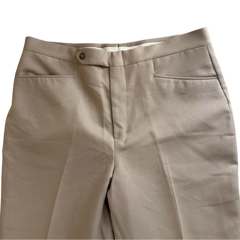 Botany 500 Men’s Dress Pants Slacks Size 36 M Tan Flat Front 4 Pocket Poly